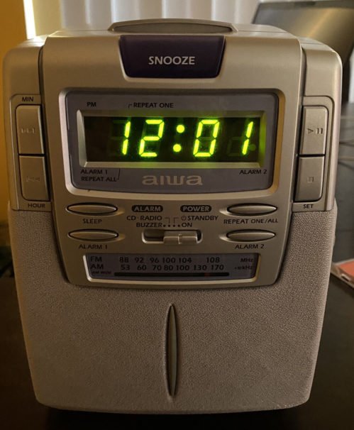VINTAGE Aiwa CD Stereo Radio Alarm Clock Model FR-CD1500 Tested Works Great