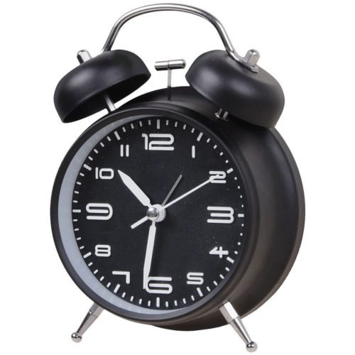Vintage Alarm Clock Super Loud Twin Bell Battery Analogy Backlight Bedroom Table