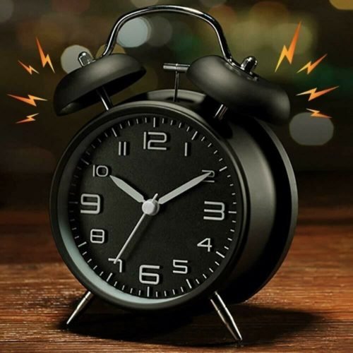Vintage Alarm Clock Twin Bell Extra Loud Battery Analogy Backlight Bedroom Black