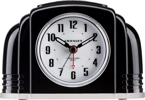 Vintage Analog Alarm Clock Crosley Art Deco Quiet Sweep Non-Ticking Automatic