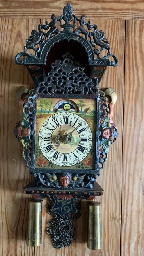 Vintage Antique Dutch Wall Clock Mermaid Friesian 8 day MOONPHASE (Warmink era)