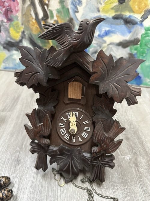Vintage Antique German Black Forest Cuckoo Clock With Weights (untested)