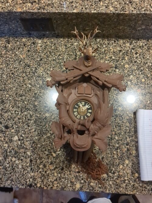 Vintage Antique Germany Black Forest Strike Hunting Cuckoo Clock