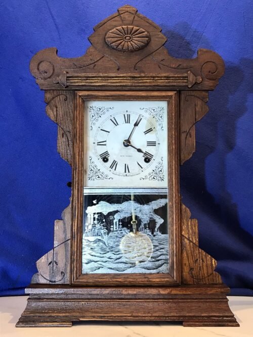 Vintage Antique USA Seth Thomas Strikes Clock,oak Case With Paper Certificate