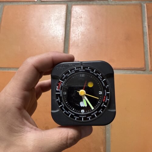 Vintage Apple Computer Table Clock Analog Black Novelty From Japan