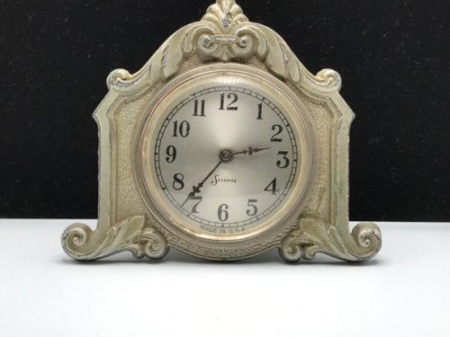 Vintage Art Deco Style Silver Sessions Mantle Clock Not Running