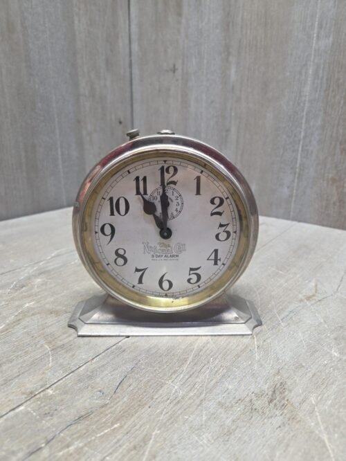 Vintage Art Deco Working 8 Day Alarm Clock National Call Home Decor US Made