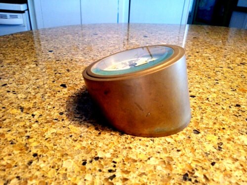 Vintage Art Temple Brass Ship Nautical Desk Clock. Working