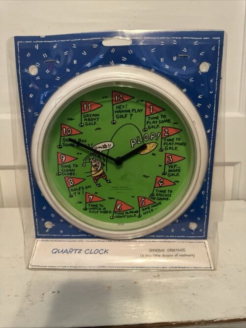 Vintage A Tiny Little Division Hallmark Golf Shoebox Greetings Wall Quartz Clock