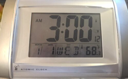 Vintage Atomic Wall Or Desk Alarm Clock Date Temperature Tested