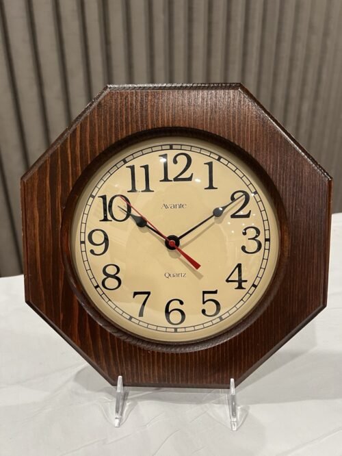 Vintage Avante Octagon Wall Clock Wood Quartz 10” Works