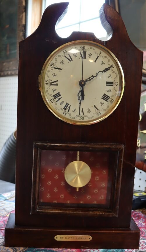 Vintage battery run wall clock all wood.