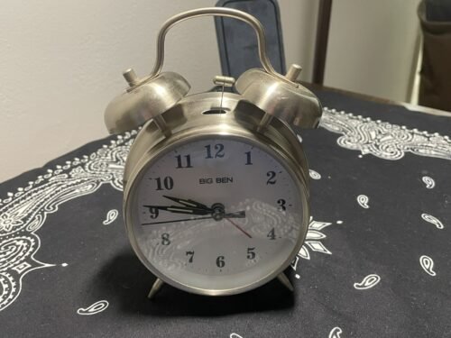 Vintage Big Ben Alarm Clock With Dual Ring Bells