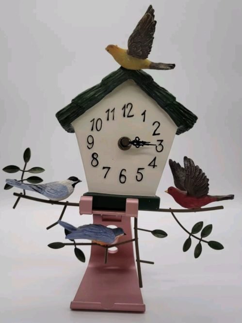 Vintage Birdhouse Wall Clock Measures 11 X 10 Inches.