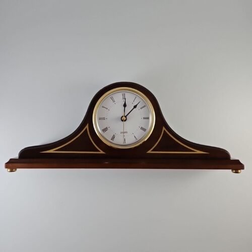 ⭐️Vintage Bombay Company Quartz Shelf Clock Wood 12.5" Japanese Movement Works