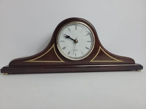 Vintage Bombay Company Quartz Shelf Clock Wood 12.5" Japanese Movement Works O