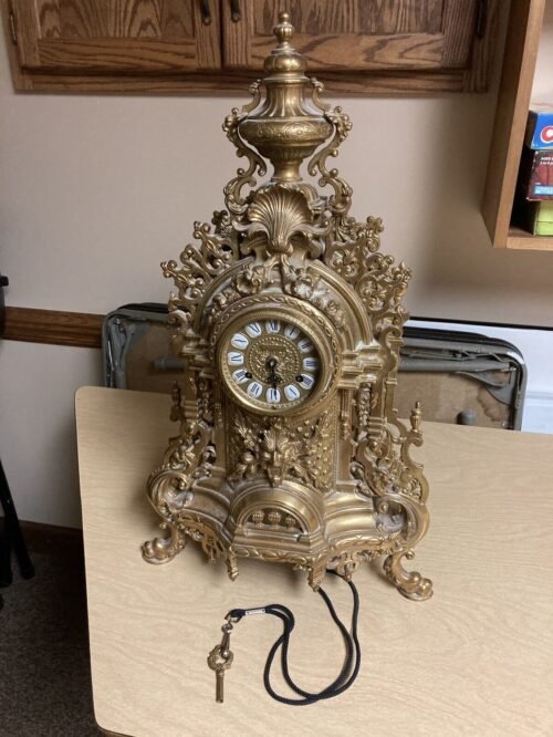 Vintage Brass Clock franz hermle? mantel imperial
