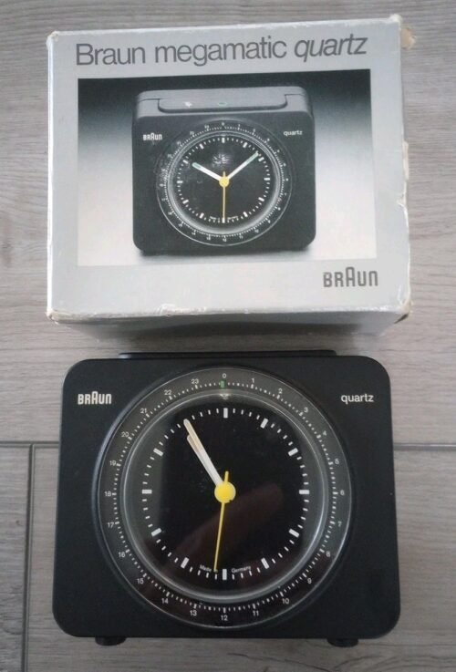 Vintage Braun Rare Vintage AB11 Megamatic Alarm/Travel Clock w/ Box - TESTED