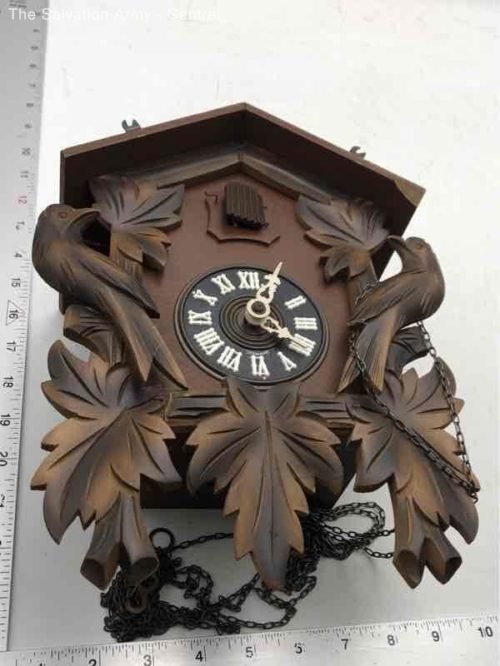 Vintage Brown German Analog Display Mechanical Black Forest Cuckoo Clock