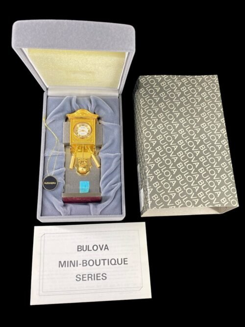 Vintage Bulova Alexandria B0532 Miniature Brass Wall Clock NOS