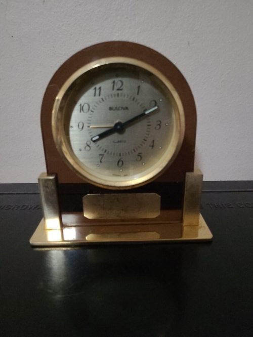 Vintage Bulova Desk Clock Tested Working