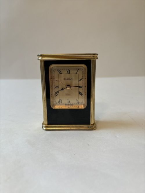 Vintage Bulova Quartz Standing Desk Clock Approximately 4" Tall