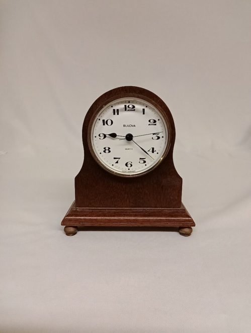 Vintage Bulova Small Wooden Desk Mantle Clock West Germany