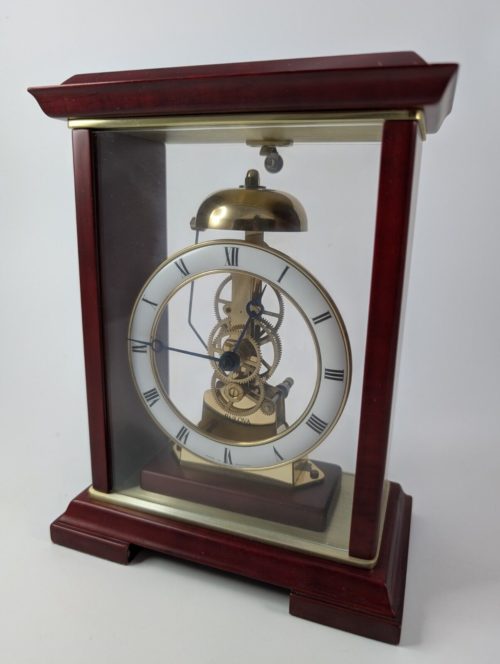 Vintage Bulova Tabletop Exposed Mechanical Quartz Clock B 2024 . Hour Chime Strike image