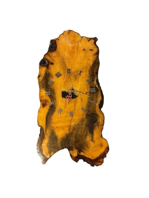 Vintage Burl Wooden Wall Clock John L Clarke Museum RARE