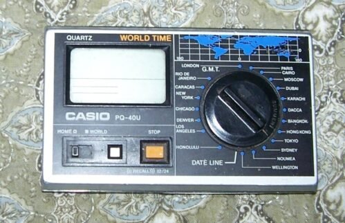 Vintage Casio Travel World Alarm Clock Time Zones Made in Japan Needs Battery