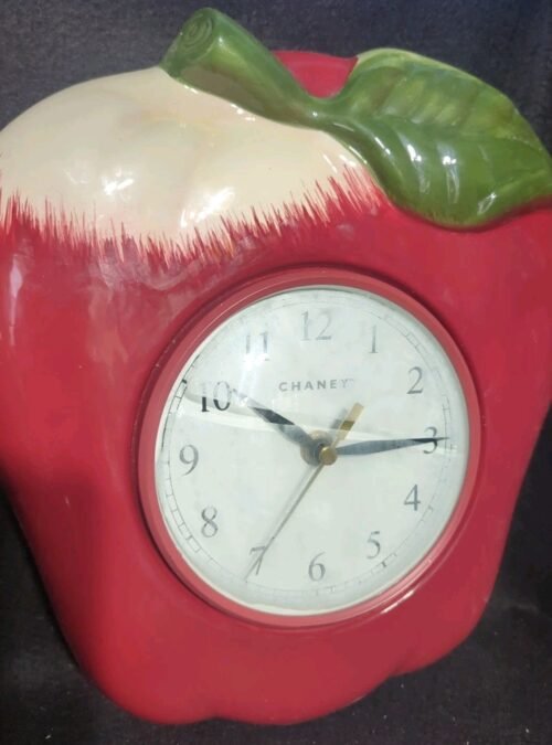 Vintage Chaney Apple Clock Battery Operated
