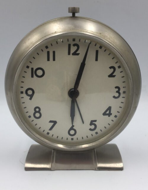 Vintage Classic Free Standing Metal Alarm Clock 6x6” Made In India No. 1152669