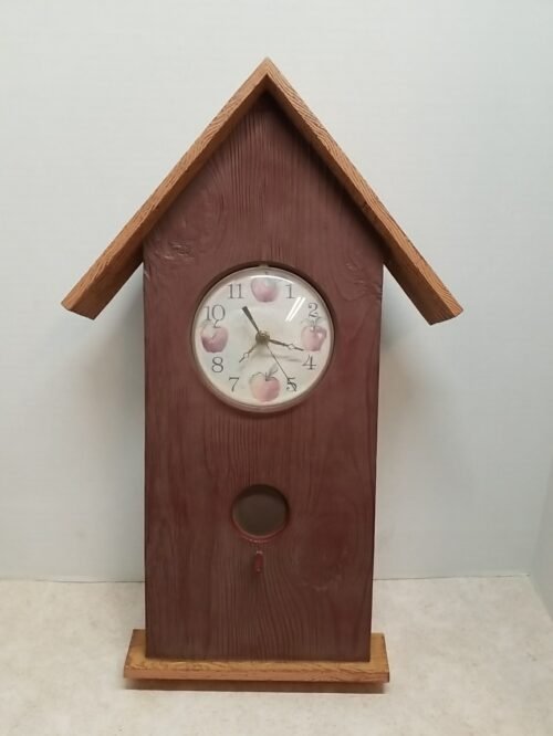 Vintage Clock Bird House Birdhouse Wall, Farmhouse, Home Interior. Country