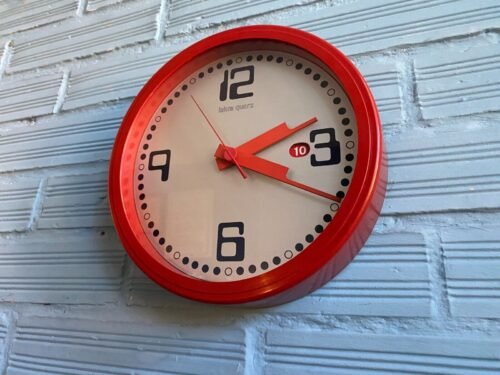 Vintage Clock Wall Mid Century Iskra Space Age UFO Atomic Design Plastic Pop