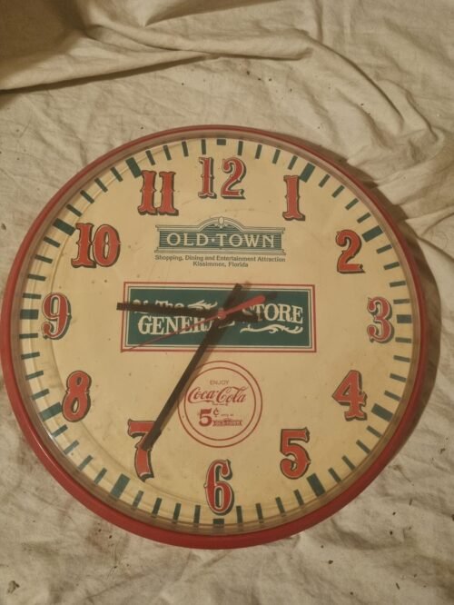 Vintage Coca-Cola Wall Clock Branded Old Town Florida