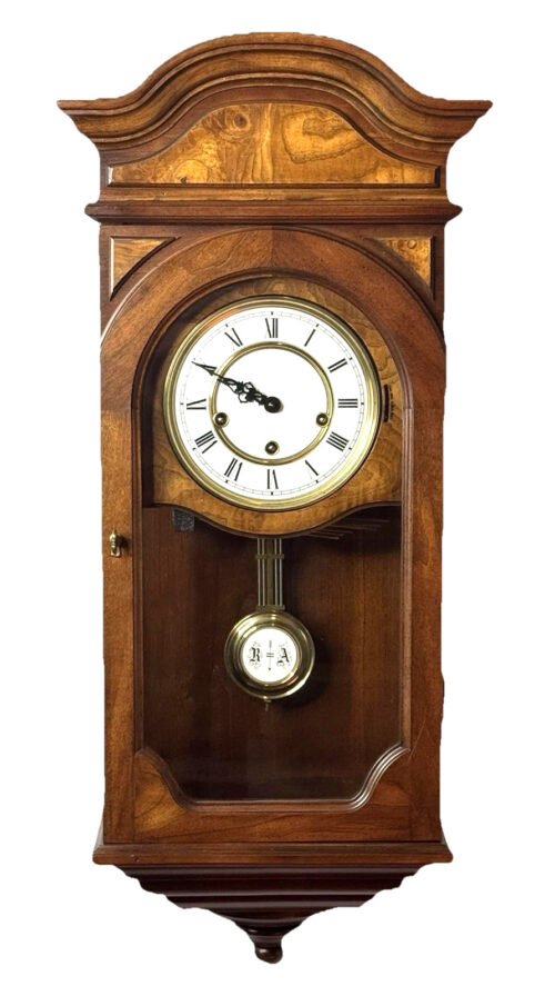 Vintage Colonial 8 Bell Triple Chime Regulator Wall Clock Fully Serviced