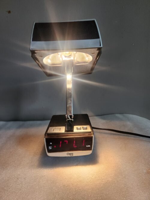 Vintage Cosmo Time Digital LED Alarm Clock & Hi-Intensity Lamp •EVERYTHING WORKS