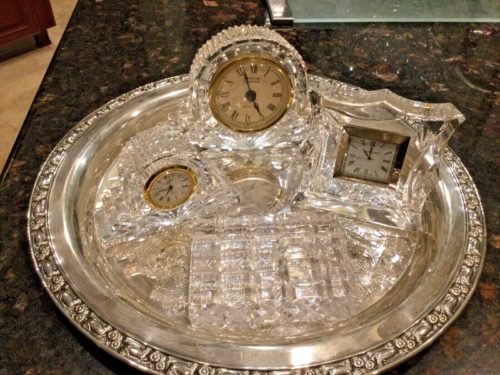 Vintage Crystal Encased Desk Clocks - Godinger/Waterford