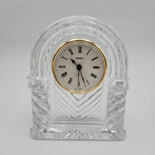 Vintage Crystal Staiger Mantle Desk Clock 6 Inch Quartz Made In West Germany