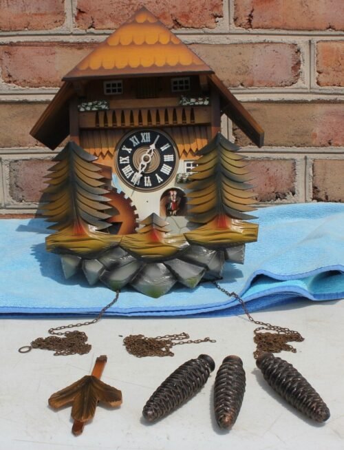 Vintage Cuckoo Clock Holzhackerbub'n Marsch With Music Box West Germany