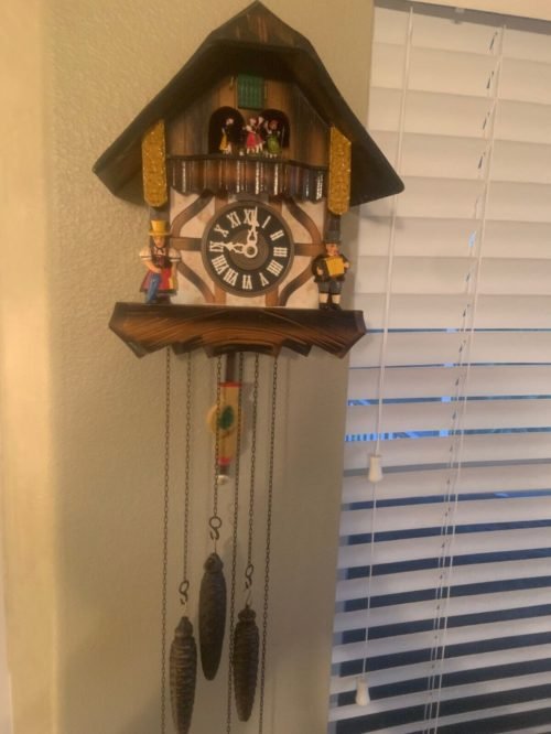 VINTAGE CUCKOO CLOCK WITH MUSICAL Merry Go Round Dancers working