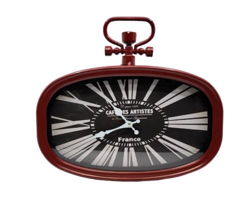 Vintage Depius Cafe Des Artistes France Hanging Wall Clock Quartz Red 15.25 in