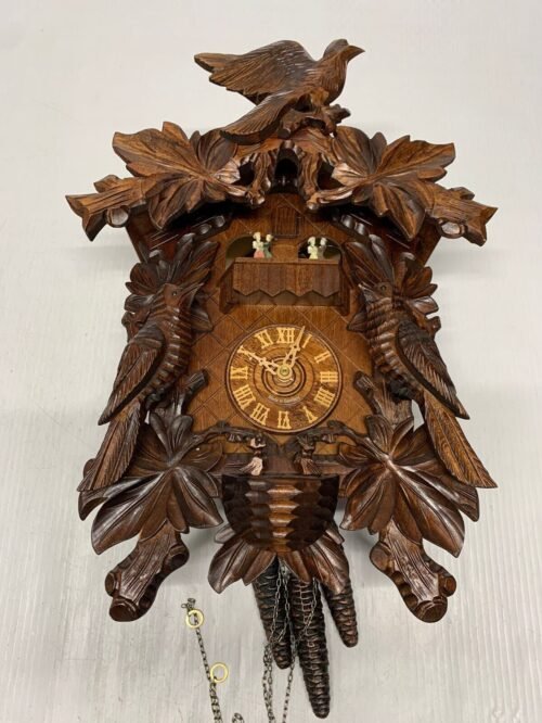 Vintage Der Frohliche Wanderer EDELWEISS Swiss Cuckoo Clock Germany 2708 !!
