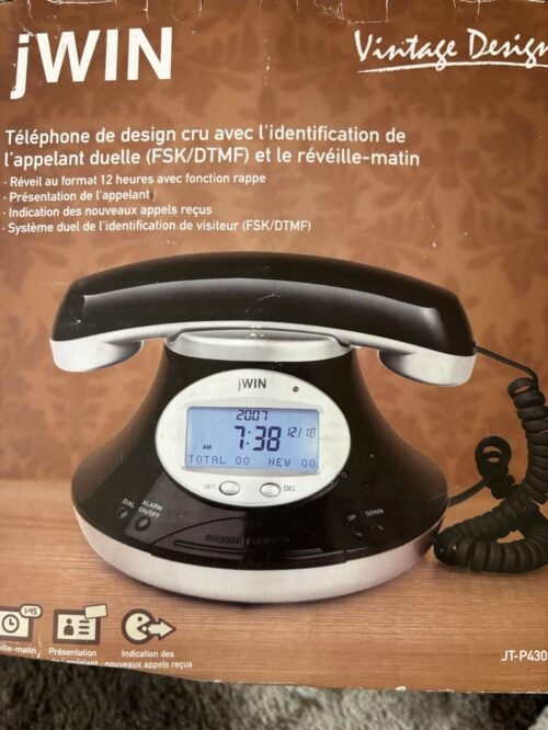 Vintage Design Telephone W Jumbo Dual Caller iD And Alarm Clock