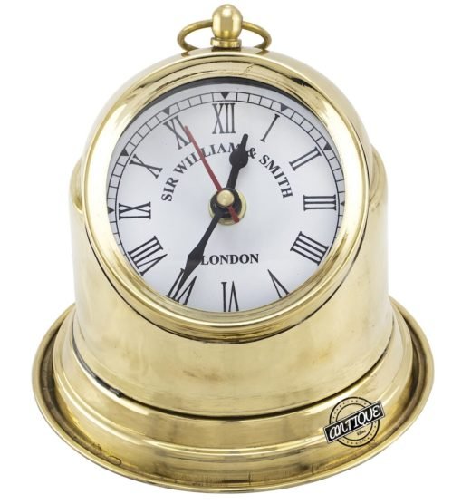 Vintage Desk Clock Brass SIR WILLIAMS LONDON Antique Style Table Clock Home Gift