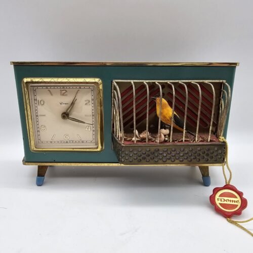 Vintage Dome Singing Bird Animated Alarm Clock (Read)