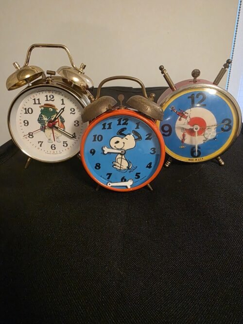 Vintage Double Bell Alarm Clock One In Working Condition other Two Parts/Repair
