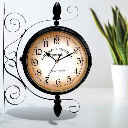 Vintage Double Sided Vintage Industrial Wall Clock for Outdoor Decorative Wal...