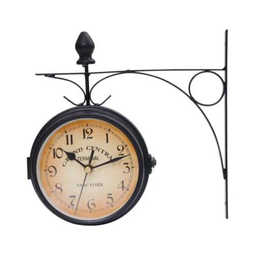 Vintage Double Sided Wall Clock Hanging Retro Decor Child Banquet featured image