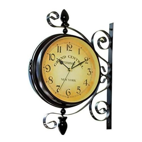 Vintage Double Sided Wall Clock Industrial Wall Clock for Outdoor Decorative